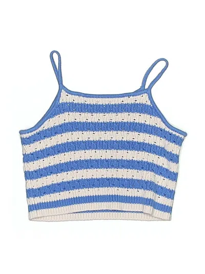 Pre-owned Crewcuts Kids' Tank Top Blue Halter Neckline Tops