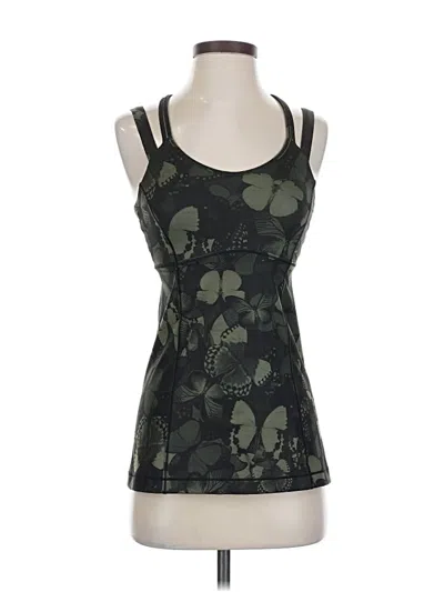 Pre-owned Lululemon Athletica Tank Top Green Halter Neckline Tops