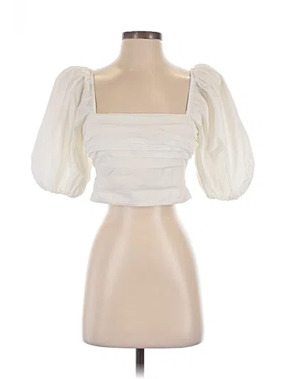 Pre-owned Abercrombie & Fitch 3/4 Sleeve Blouse In White