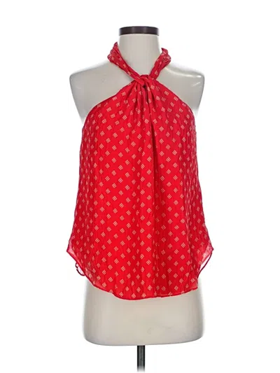 Pre-owned Joie Sleeveless Silk Top Red Halter Neckline Tops