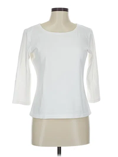 Pre-owned Talbots 3/4 Sleeve T-shirt In White