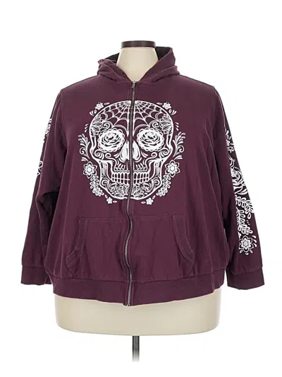 Pre-owned Torrid Zip Up Hoodie In Burgundy