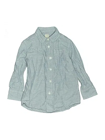 Pre-owned Crewcuts Kids' Long Sleeve Button Down Shirt In Blue