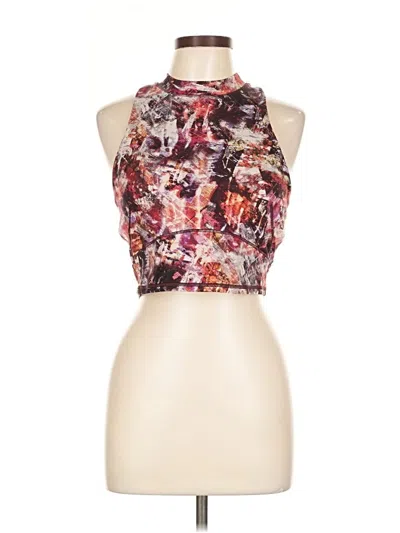 Pre-owned Lululemon Athletica Tank Top Burgundy Halter Neckline Tops