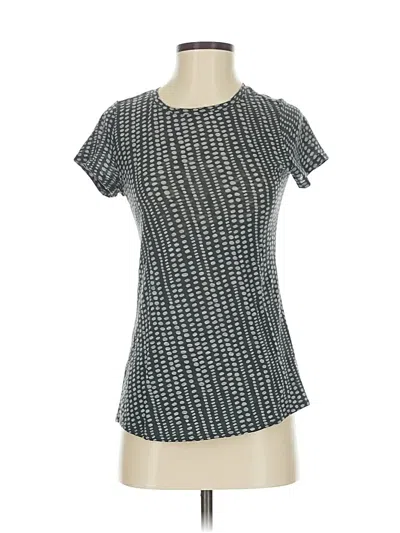 Pre-owned Athleta Short Sleeve Top Gray Houndstooth Pattern Square Neckline Tops