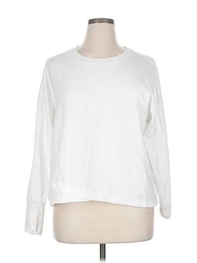 Pre-owned Athleta Long Sleeve T-shirt In White