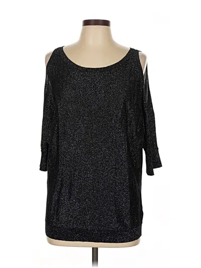 Pre-owned Express 3/4 Sleeve Top Black Cold Shoulder Neckline Tops