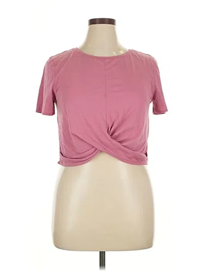 Pre-owned Core 10 Short Sleeve Top Pink Keyhole Neckline Tops