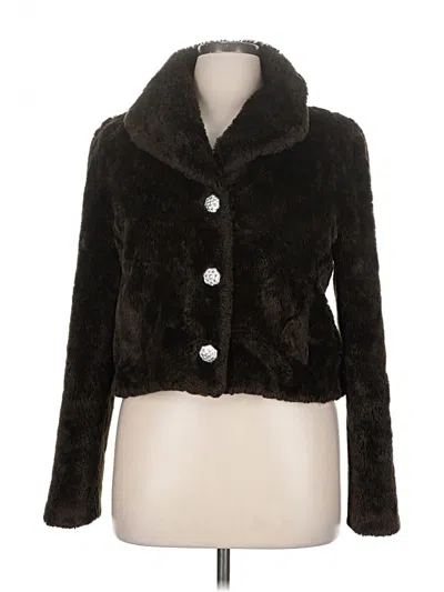 Pre-owned Black Rivet Faux Fur Jacket In Brown