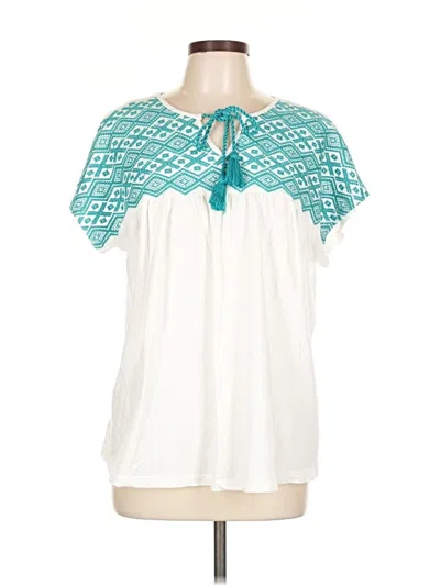 Pre-owned Keep In Touch Short Sleeve Blouse In Blue