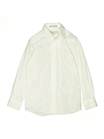 Pre-owned Nordstrom Kids' Long Sleeve Button Down Shirt In White