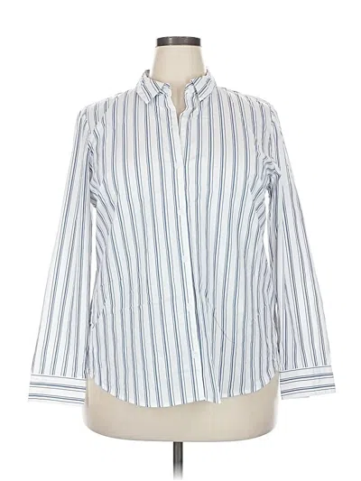 Pre-owned Nine West 3/4 Sleeve Button Down Shirt In White