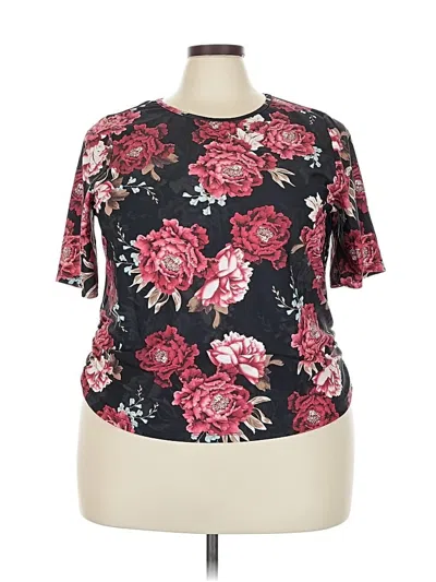 Pre-owned Torrid Short Sleeve Top Black Mock Neckline Tops