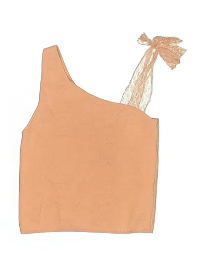 Pre-owned Zara Kids' Sleeveless Top Pink One Shoulder Neckline Tops
