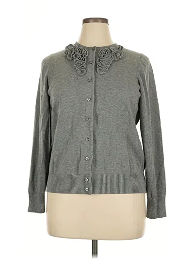 Pre-owned Lands' End Cardigan Sweater In Gray