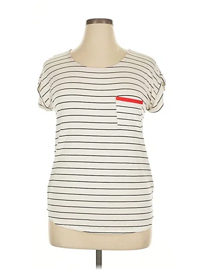 Pre-owned Papermoon Short Sleeve Top Ivory Boatneck Tops In White