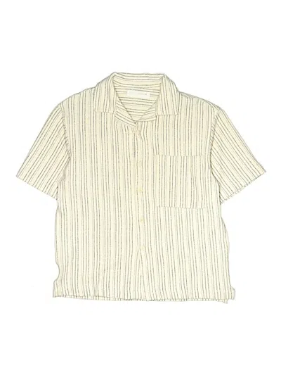 Pre-owned Zara Kids' Short Sleeve Button Down Shirt In White