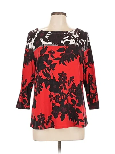 Pre-owned Charter Club 3/4 Sleeve T-shirt In Red