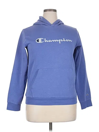 Pre-owned Champion Pullover Hoodie In Blue