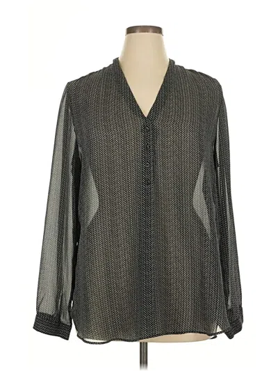 Pre-owned Banana Republic Factory Store Long Sleeve Blouse In Gray
