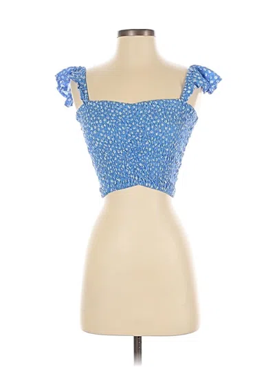 Pre-owned Tiare Hawaii Sleeveless Top Blue Sweetheart Neckline Tops