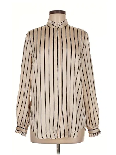 Pre-owned Ann Taylor Long Sleeve Blouse In White