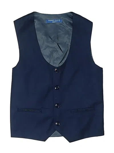 Pre-owned Perry Ellis Kids' Tuxedo Vest In Blue