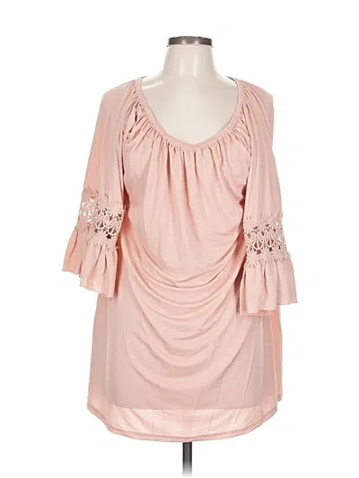 Win Win 3/4 Sleeve Blouse In Pink