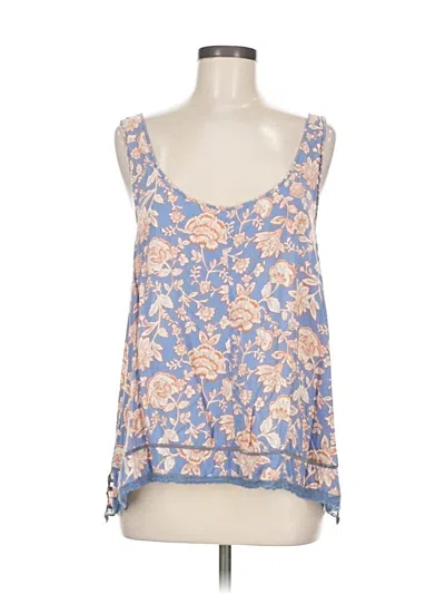 Pre-owned Melrose And Market Tank Top Blue Strapless Neckline Tops