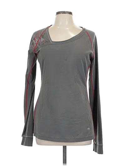 Pre-owned Mountain Hardwear Long Sleeve Top Gray Scoop Neck Tops