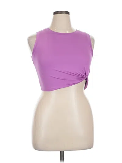 Pre-owned Zella Tank Top Purple Halter Neckline Tops
