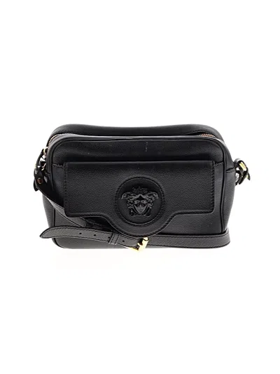 Pre-owned Versace Leather Crossbody Bag In Black