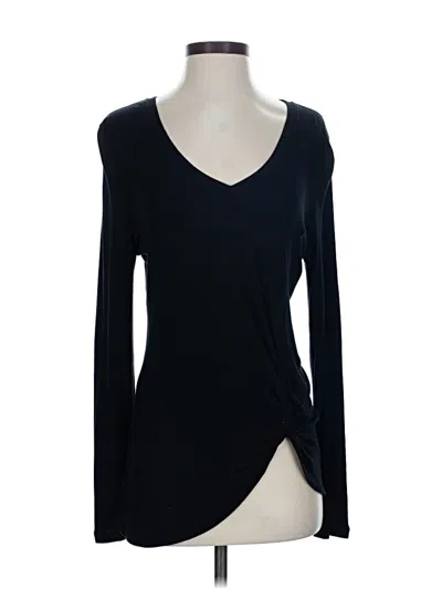 Pre-owned Cabi Long Sleeve Top Black Open Neckline Tops