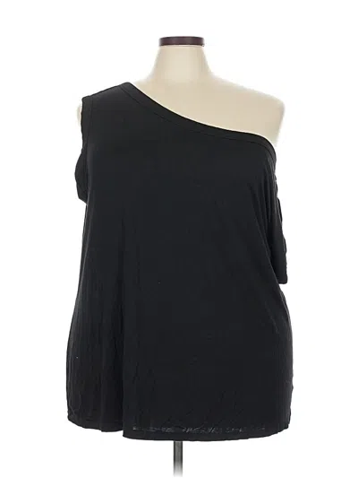 Pre-owned Torrid 3/4 Sleeve Top Black One Shoulder Neckline Tops