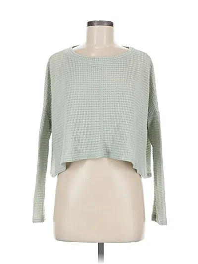 Pre-owned Gilli Long Sleeve Top Green Square Neckline Tops