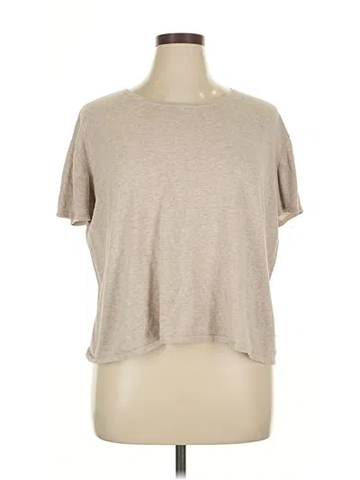 Pre-owned The Reset Short Sleeve Top Tan Crew Neck Tops In Brown
