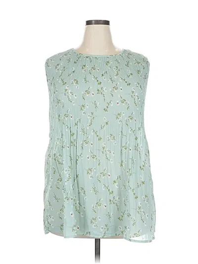 Pre-owned Suzanne Betro Sleeveless Blouse In Green