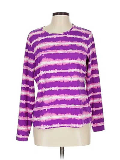 Pre-owned Lands' End Long Sleeve T-shirt In Purple