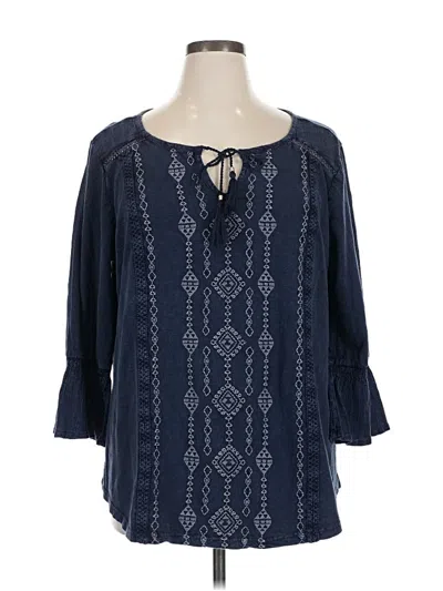 Pre-owned Style & Co 3/4 Sleeve Blouse In Blue