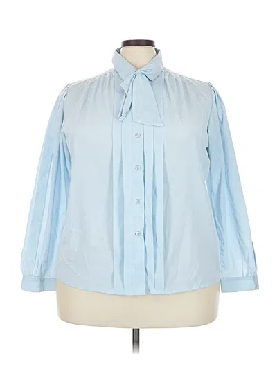 Pre-owned Chaus 3/4 Sleeve Blouse In Blue