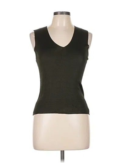 Pre-owned Valerie Stevens Sleeveless Top Black V Neck Tops
