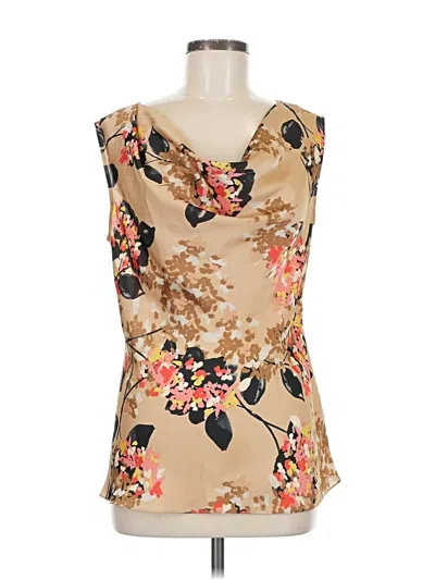 Pre-owned Nic + Zoe Sleeveless Blouse In Gold