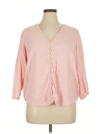 Pre-owned Cynthia Rowley Tjx 3/4 Sleeve Blouse In Pink
