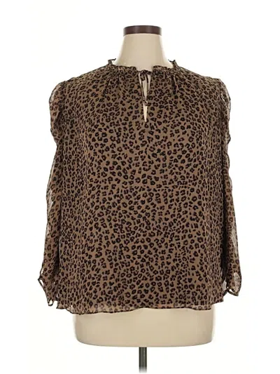 Pre-owned Cece 3/4 Sleeve Blouse In Brown
