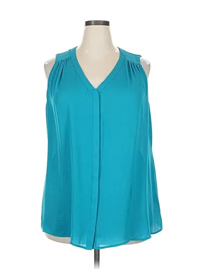 Pre-owned Worthington Sleeveless Blouse In Blue
