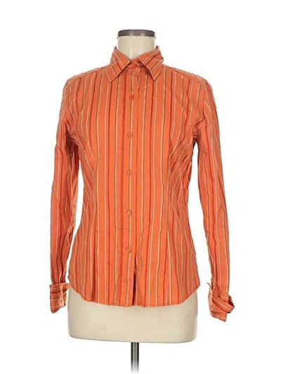 Pre-owned New York And Company Long Sleeve Blouse In Orange