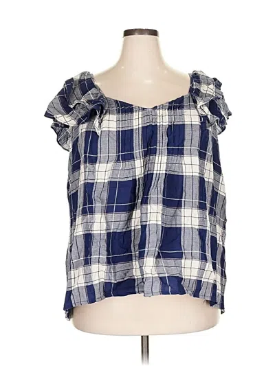 Pre-owned Torrid Short Sleeve Blouse In Blue