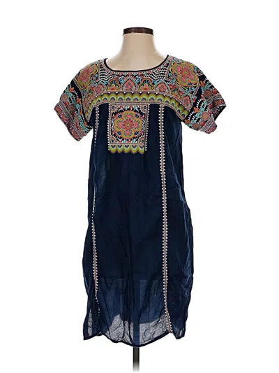 Pre-owned Johnny Was Casual Dress In Blue