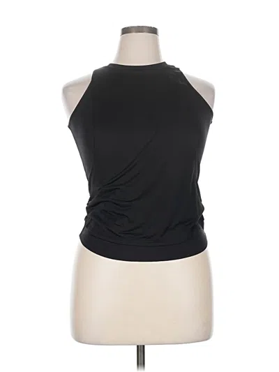 Pre-owned Athletic Works Tank Top Black Halter Neckline Tops