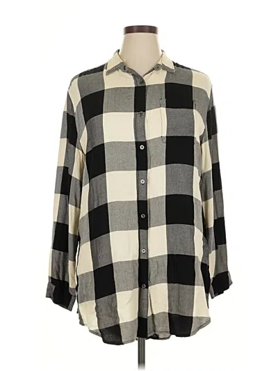 Pre-owned Jag 3/4 Sleeve Button Down Shirt In Black